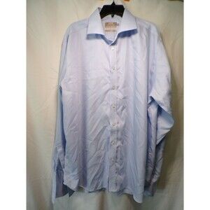 Marks & Spencer Men's Dress Shirt Light Blue Non Iron 18 2 Longer